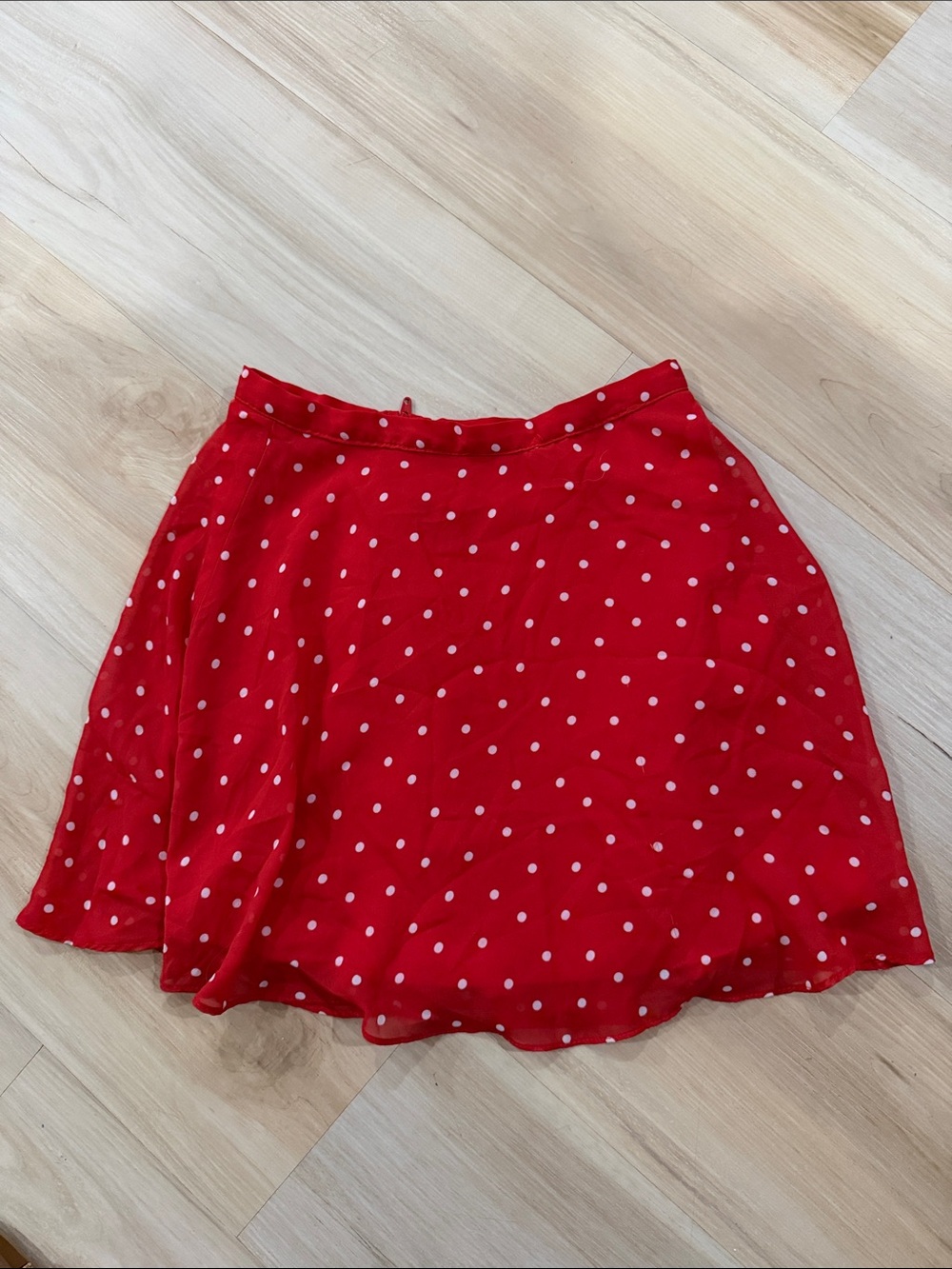 art class Red Polka Dot Flared Skirt